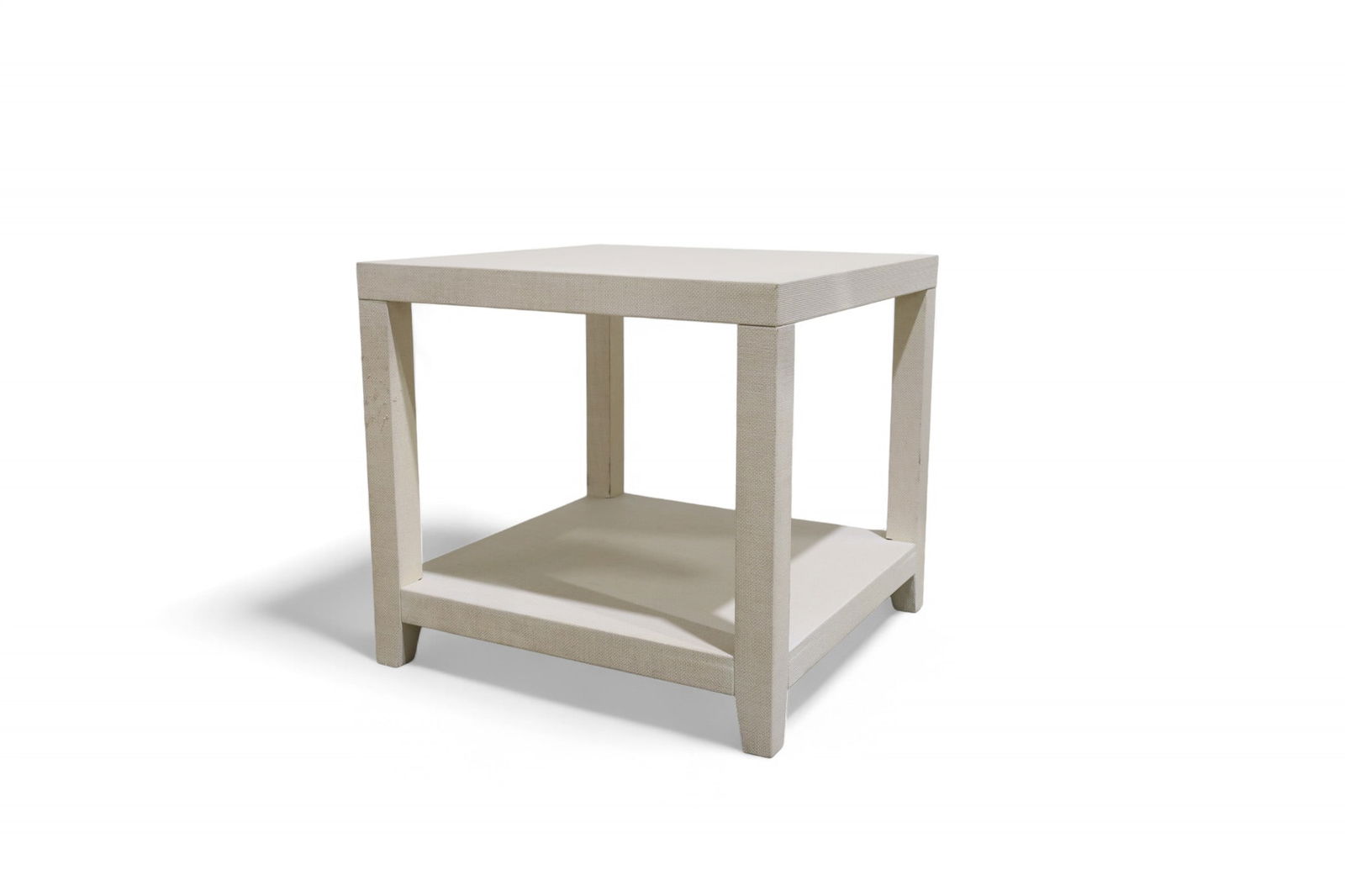 Linen Wrapped Side Table: A linen wrapped side table