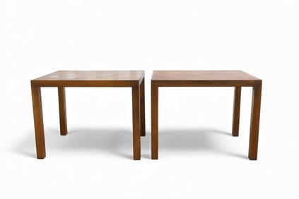 Lane Walnut Side Tables - Pair