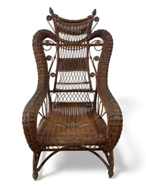 Victorian 1895 Wakefield Wicker Platform Rocker