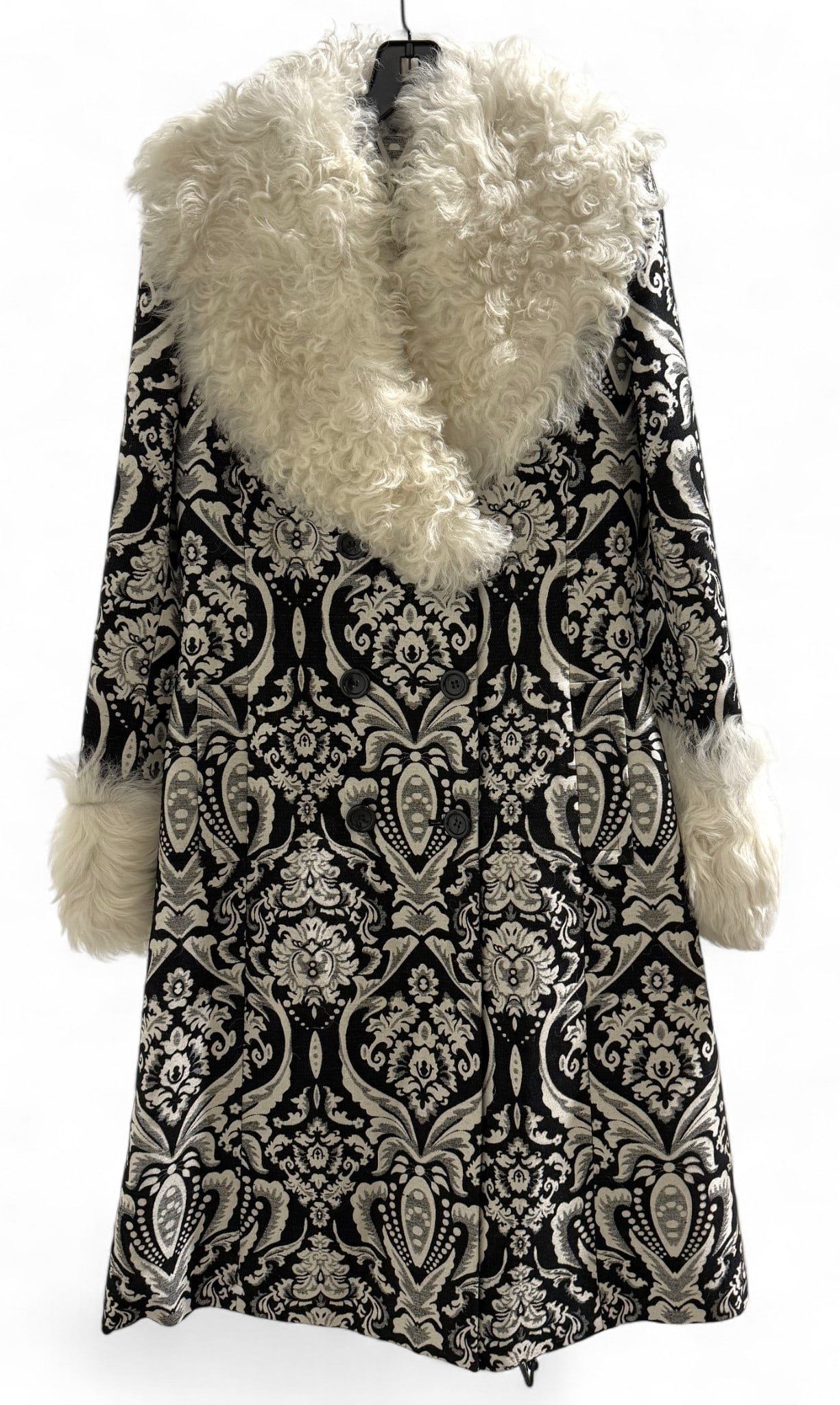 Alice + Olivia Winona Damask Fur Trimmed Trench (1 of 11)