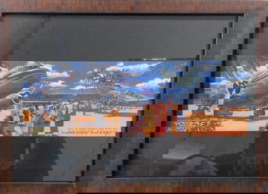 Framed American Airways 1950's Vintage Travel Art