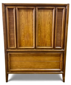 Thomasville Mid Century Walnut & Cane High Chest