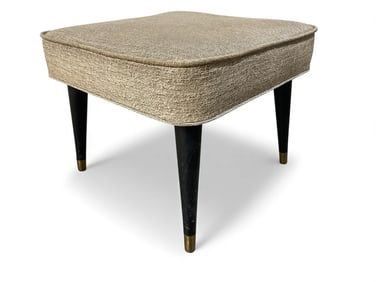 Atomic Ottoman with Brass Legs