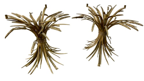 Gold Gilt Sheaf of Wheat Table Bases - Pair