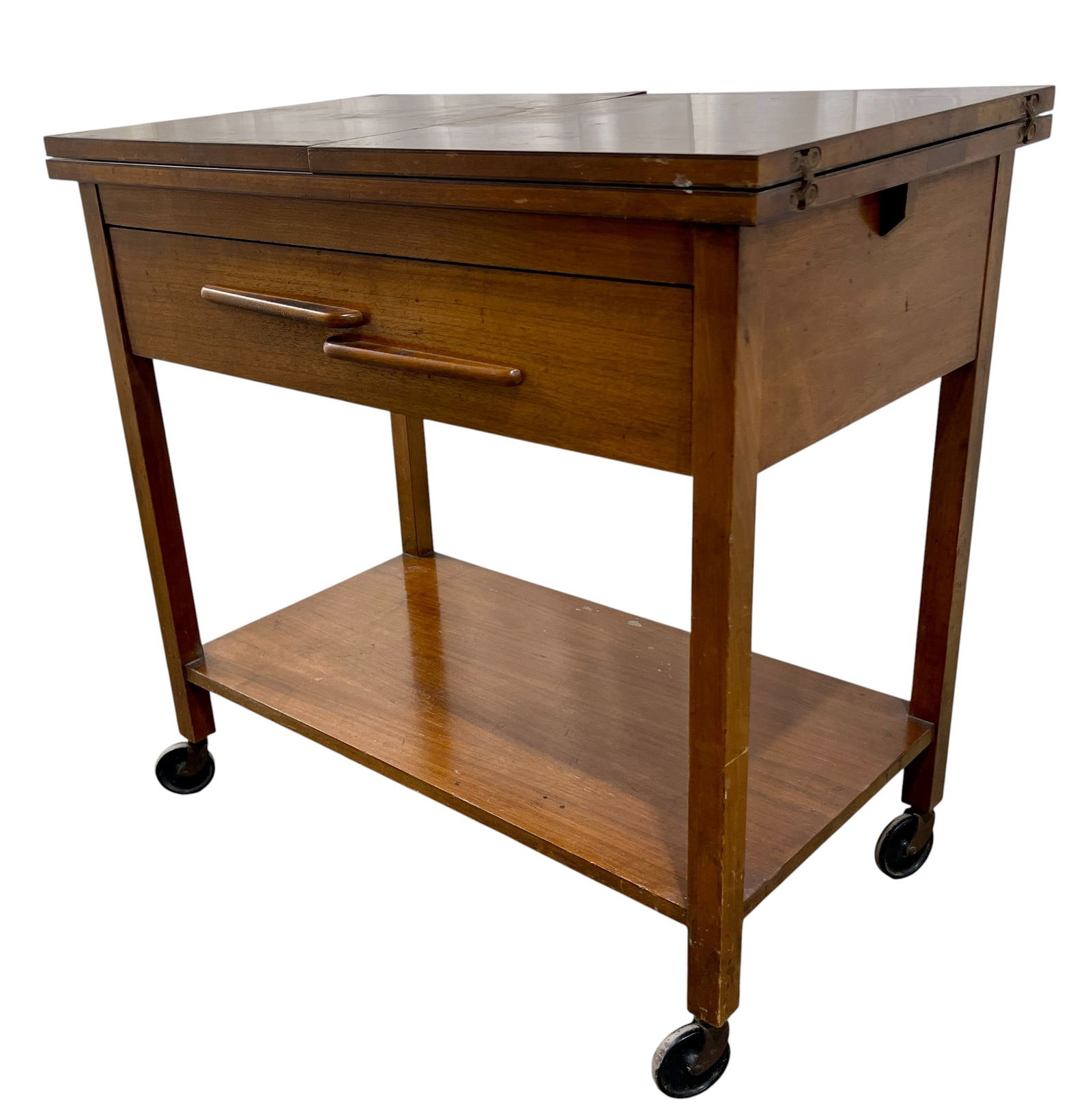 Expandable Mid-Century Bar Cart with Laminate Top (1 of 11)
