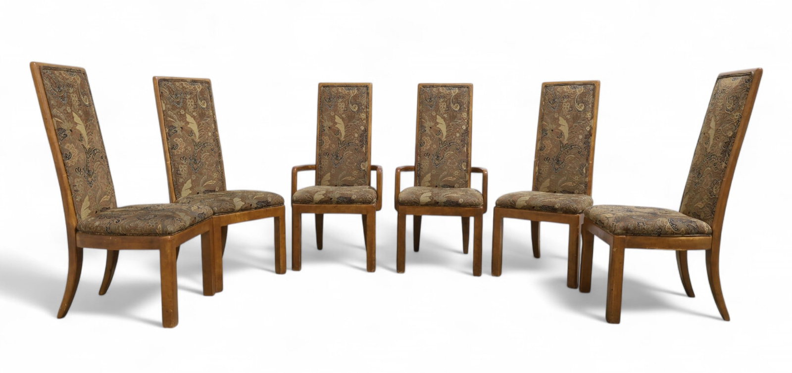 Roland Carter - Lane - Dining Chairs - 6: A set of 6 Roland Carter for Lane upholstered dining chairs Dimensions:45x21x22 Seat Height:18 Arm Height:24