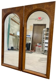 Mid Century Modern Burl Mirrors - Pair
