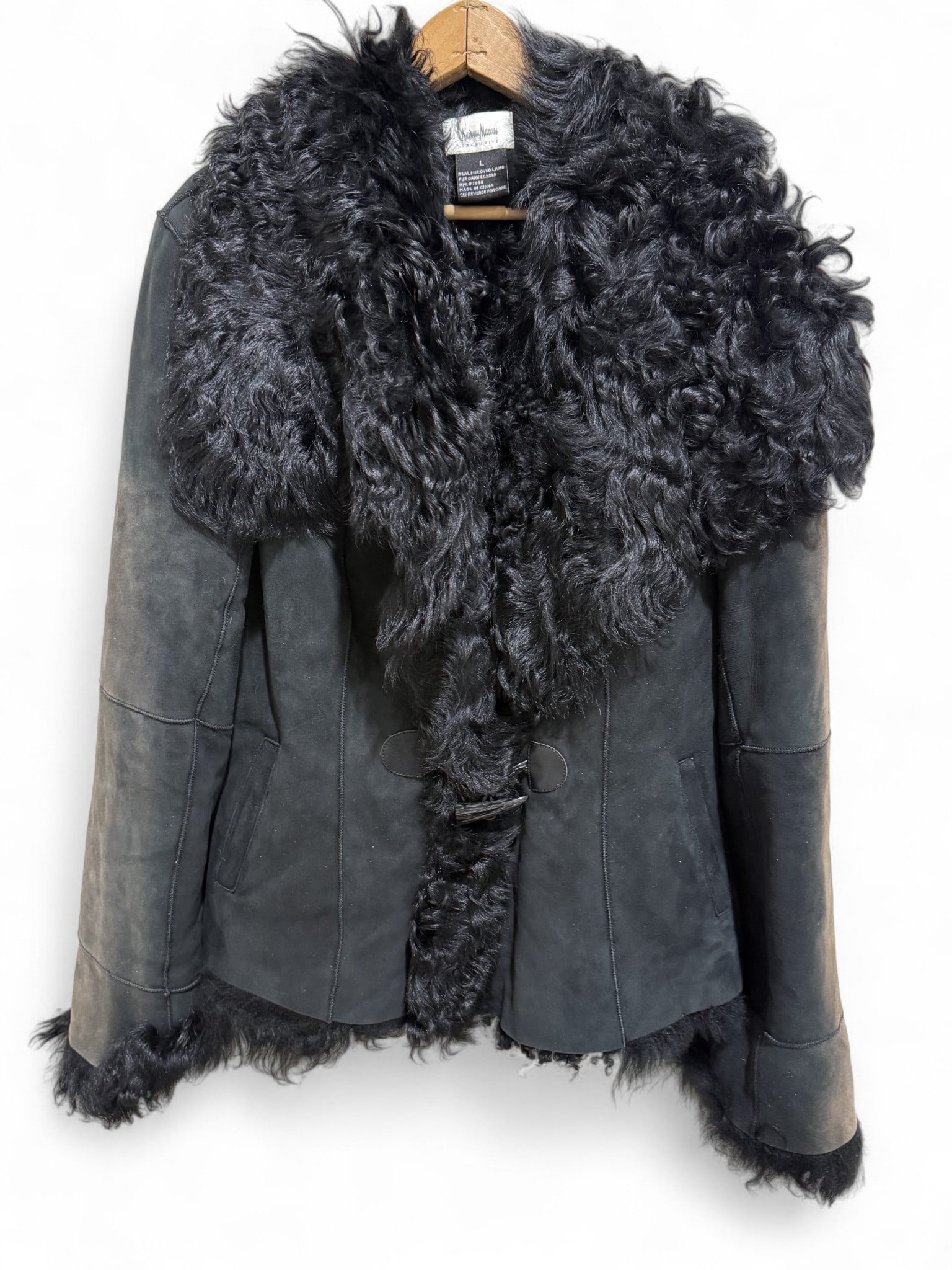 Neiman Marcus Suede & Lambs Wool Coat (1 of 12)