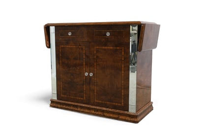 Italian Inlaid Burl Drop Side Server