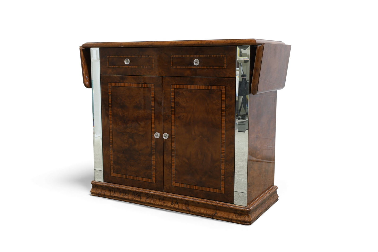 Italian Inlaid Burl Drop Side Server (1 of 12)