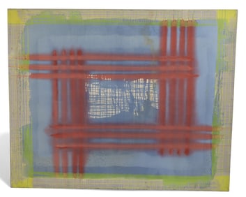 Large Mid Century Abstract Oil on Canvas