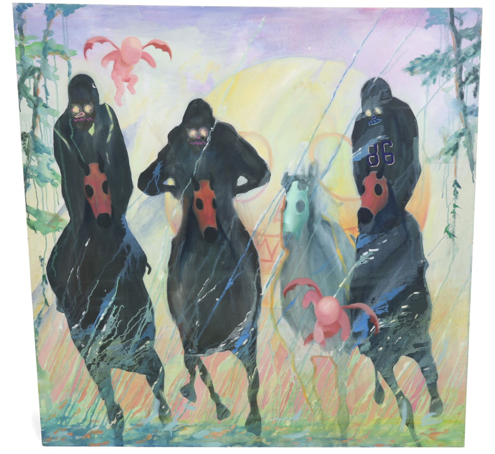 Large Abstract Oil on Canvas: A large abstract oil on canvas