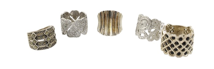 Sterling Silver Ring Lot - 5