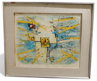 Signed Kojin Toneyama  Abstract Oil on Board