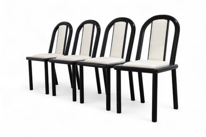 Black Lacquer Dining Chairs - 4