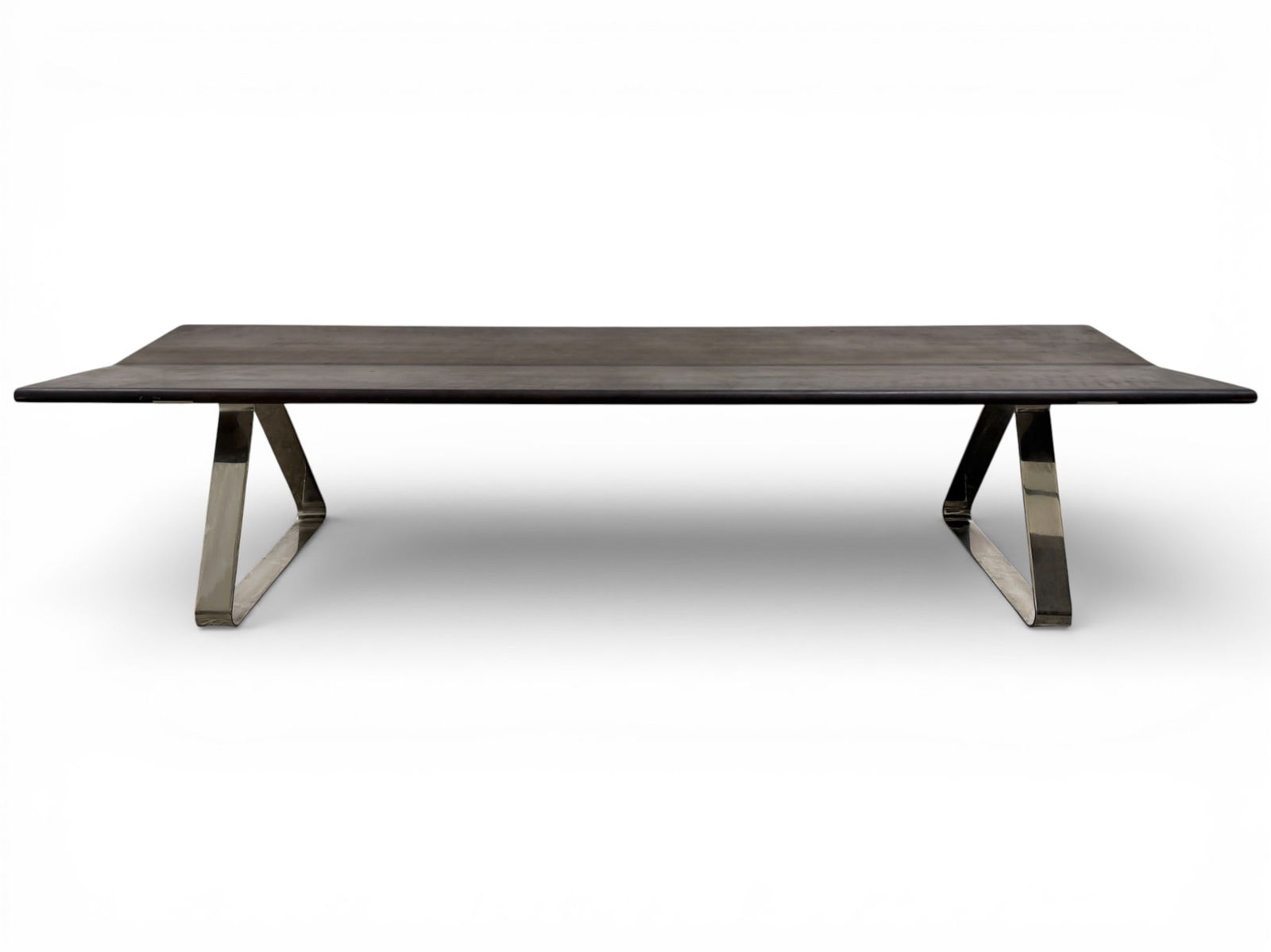 Bernhardt Design "FLY " Bench by Yves Béhar: A Yves Béhar for Bernhardt Design "FLY" bench with a polished stainless steel base. Dimensions: H:16.25" W:72" D:20 7/8" Seat Height:16