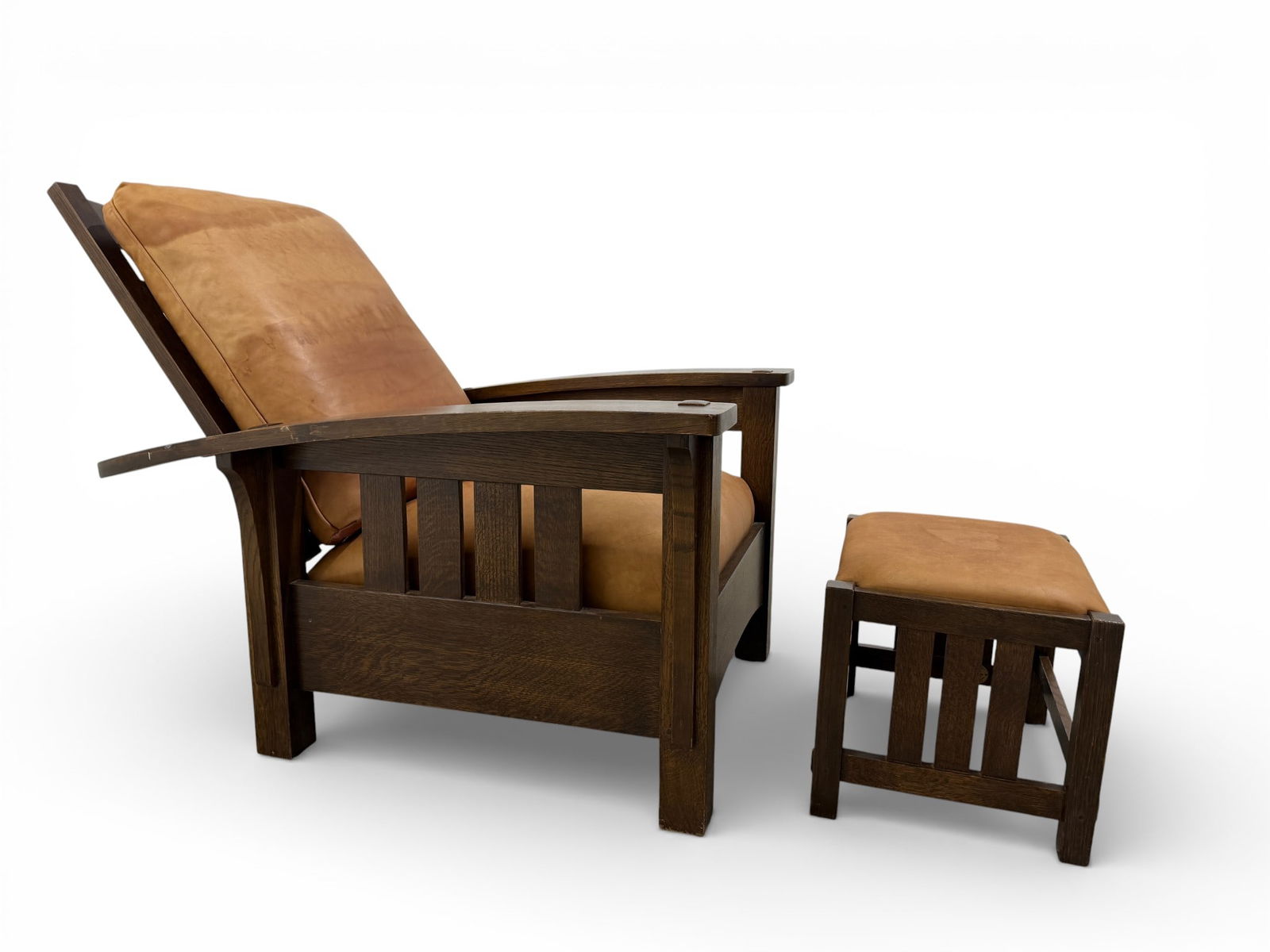 Stickley Bow Arm Morris Chair & Ottoman (1 of 20)