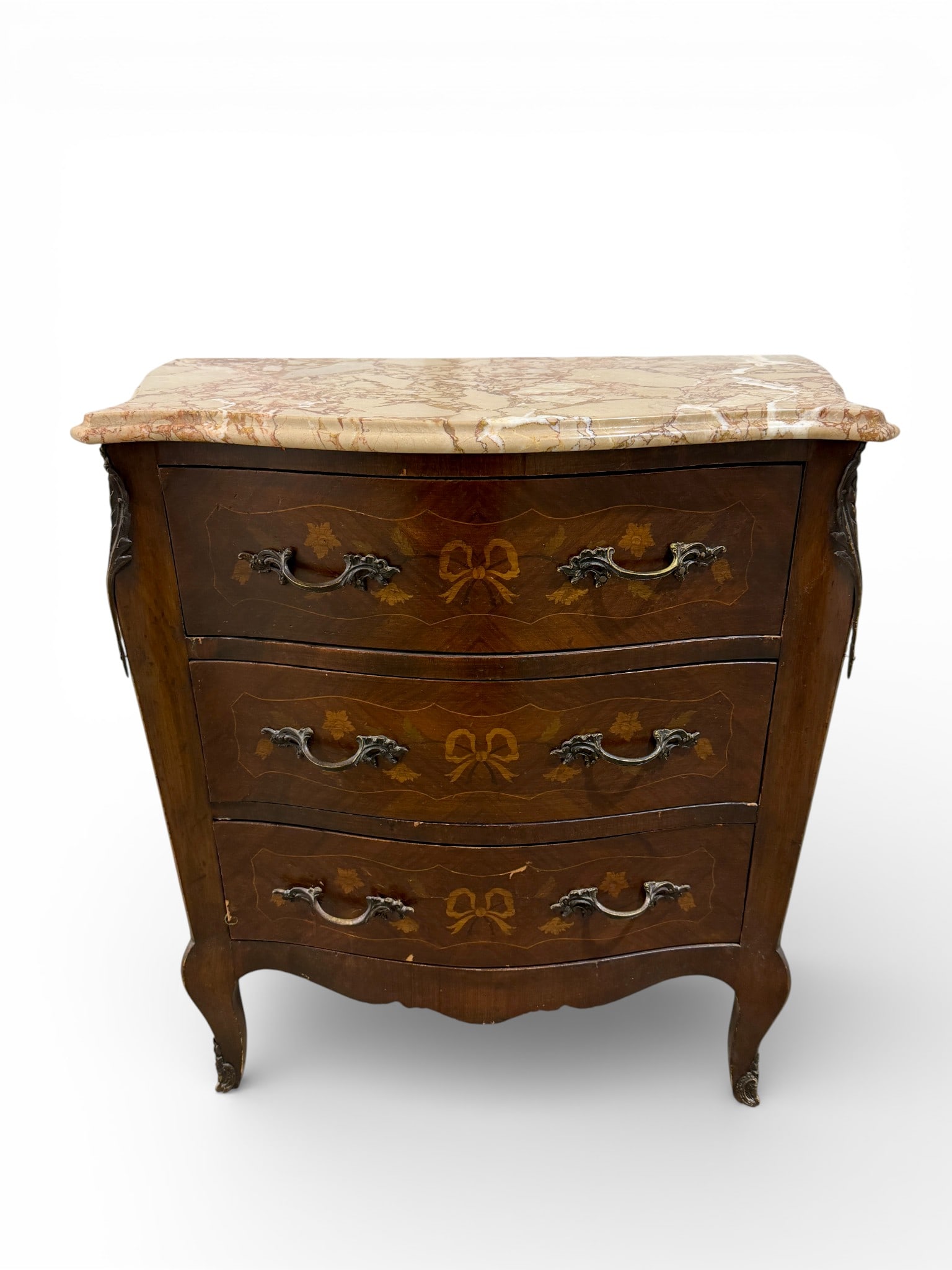 French Marble Top 3-Drawer Chest (1 of 16)