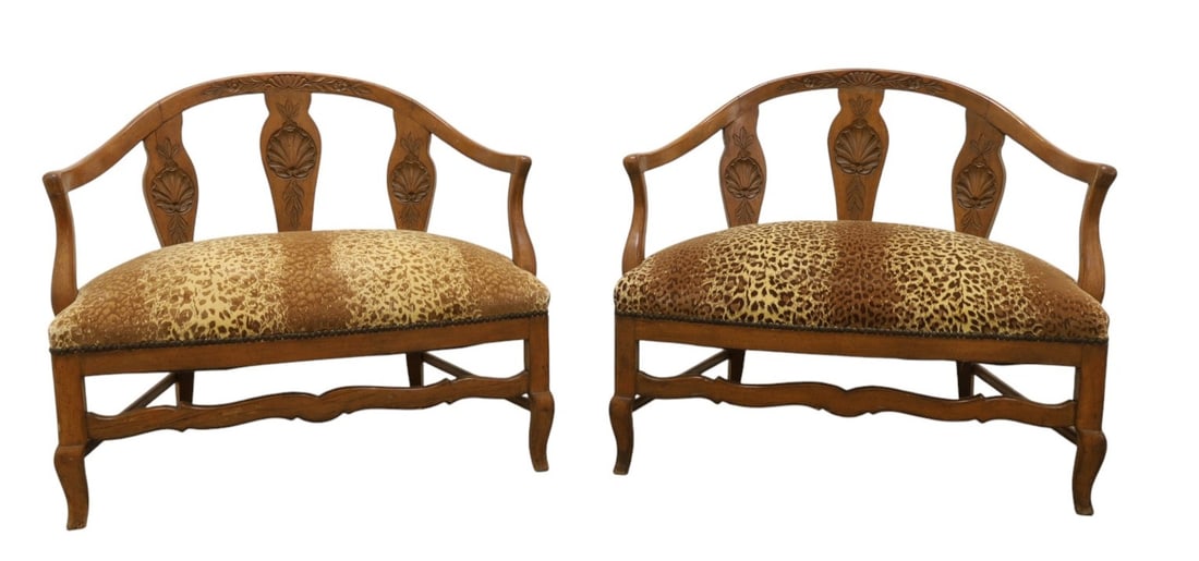 Carved Wood Settee - Pair (1 of 11)