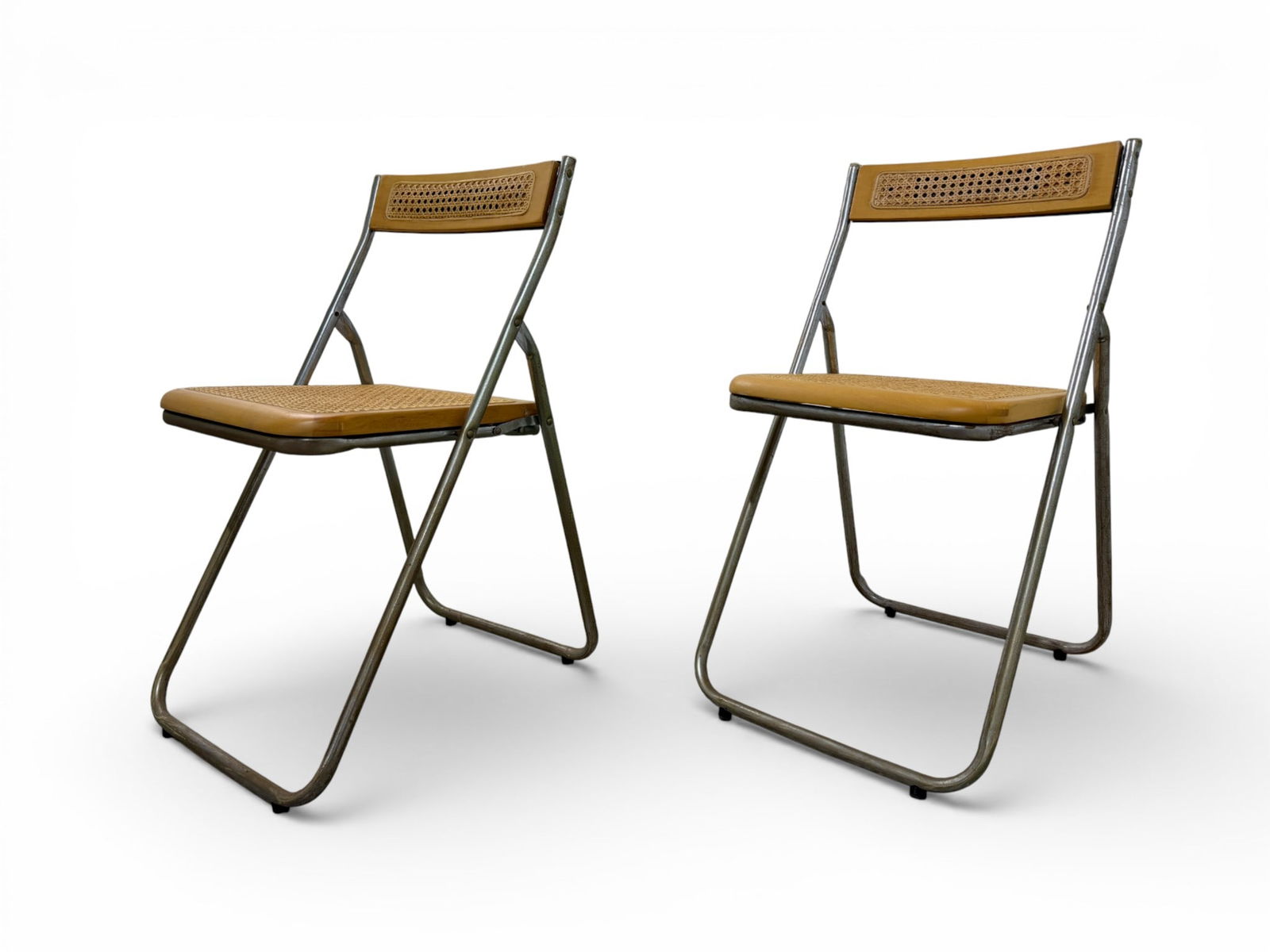 Cane & Metal Folding Chairs | Pair (1 of 12)
