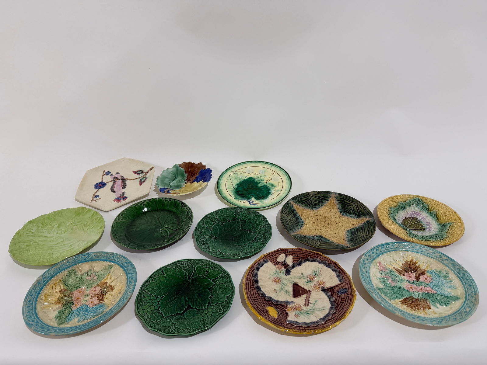 12 Assorted Vintage Majolica Plates (1 of 15)