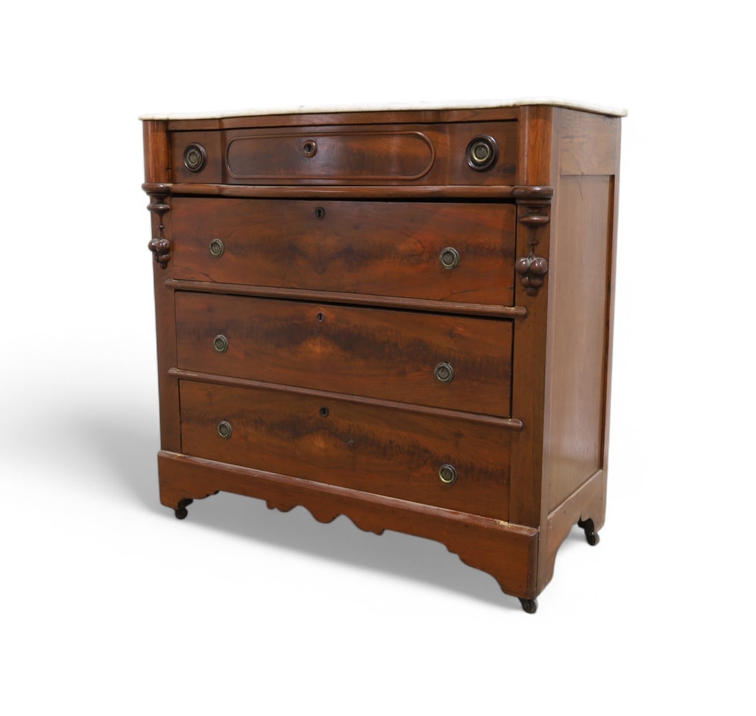 Victorian Mahogany Marble Top Dresser (1 of 12)
