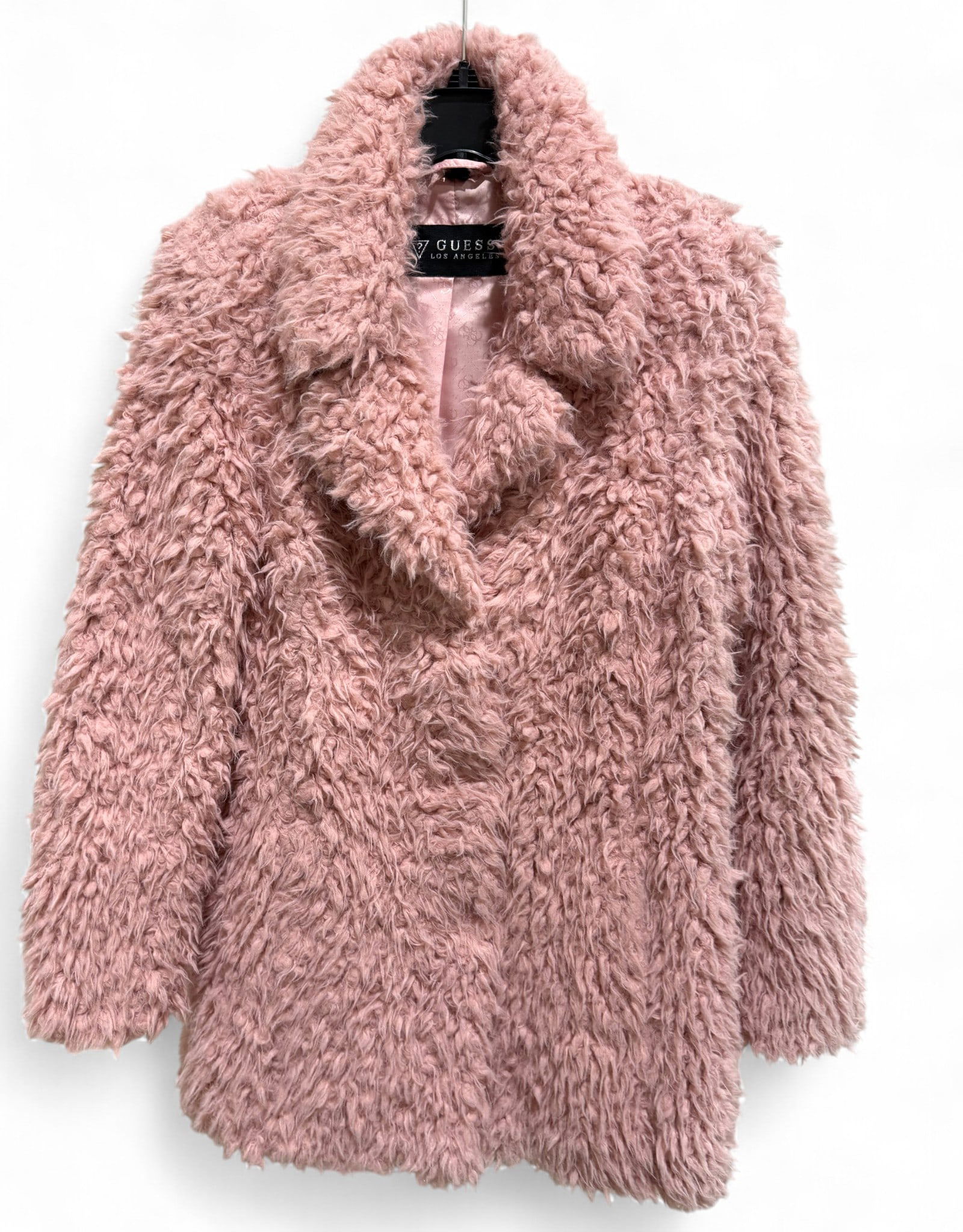 Guess Pink Teddy Bear Coat: A Guess pink teddy bear coat, size XL