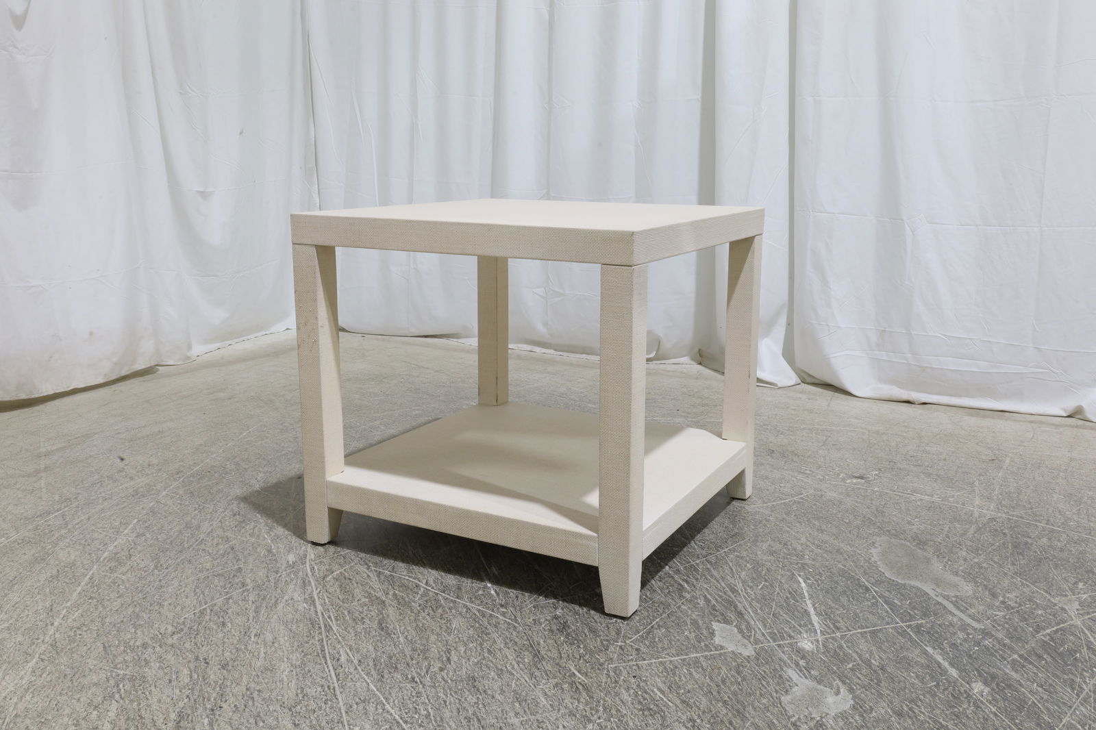 Linen Wrapped Side Table - 3