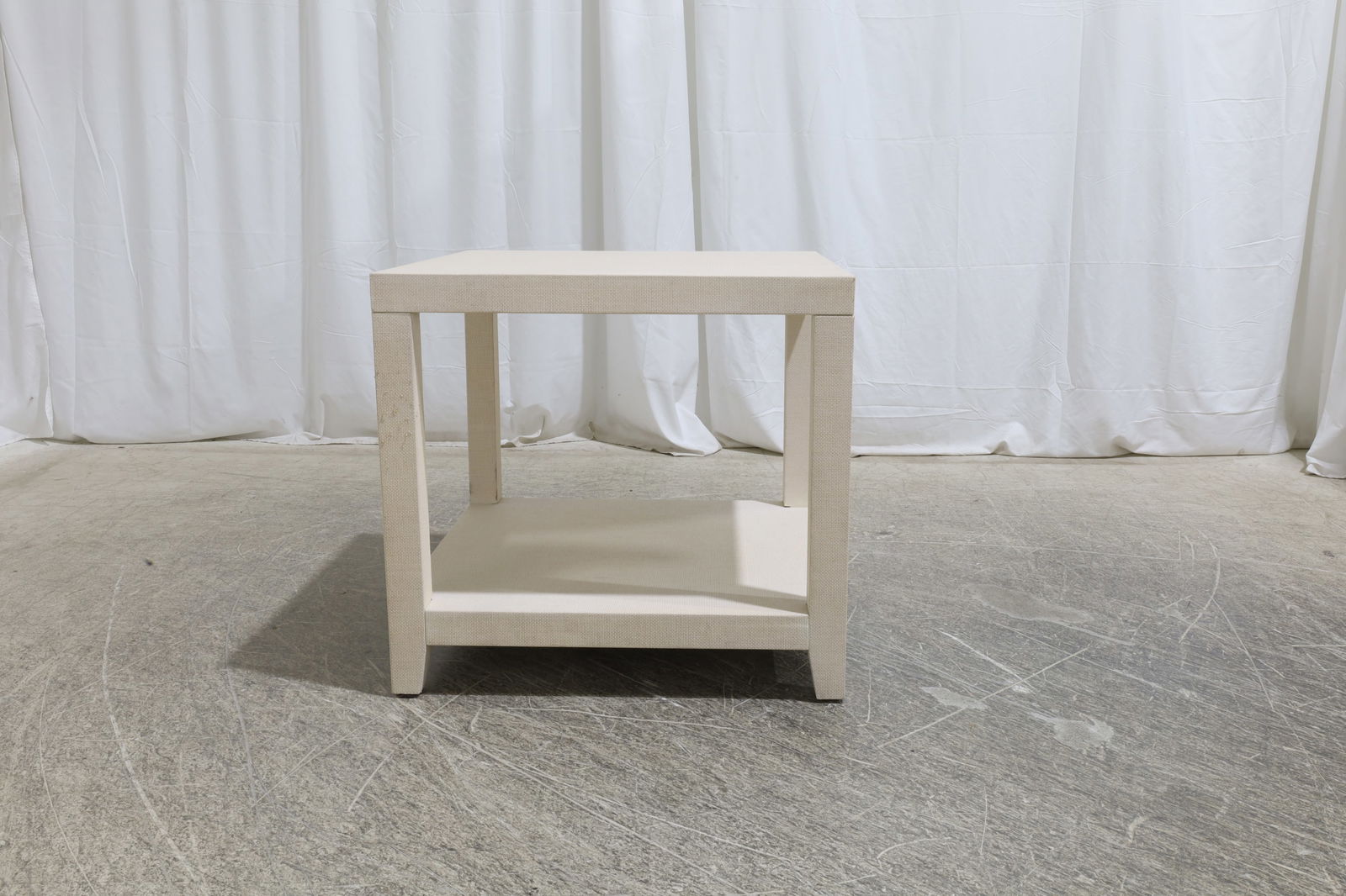 Linen Wrapped Side Table - 4