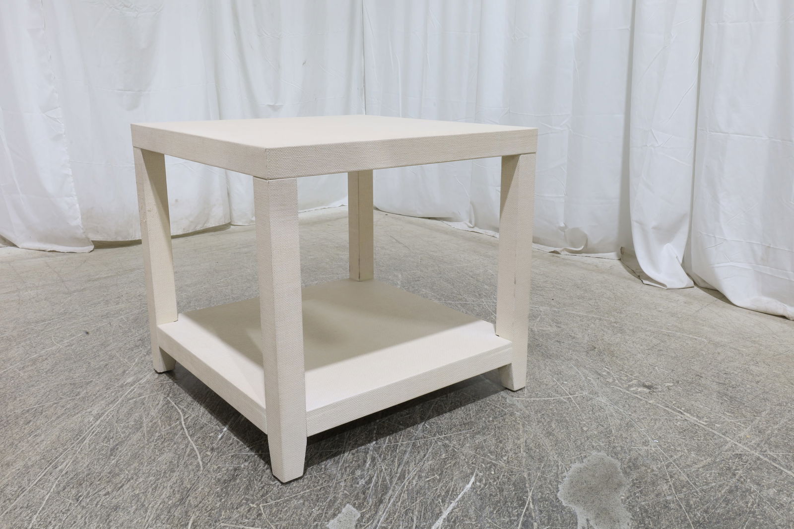 Linen Wrapped Side Table - 6