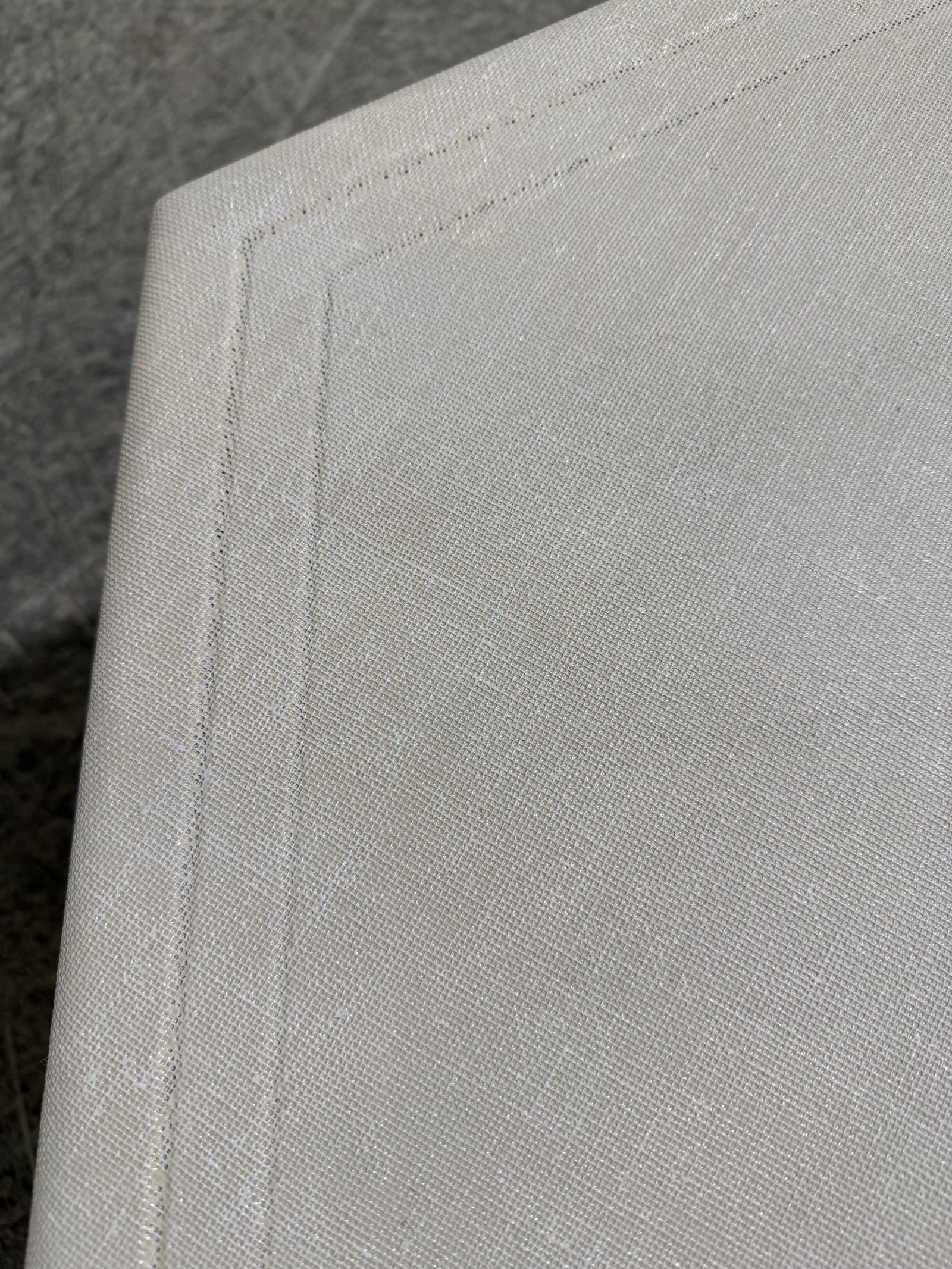 Linen Wrapped Octagonal Side Table - 11