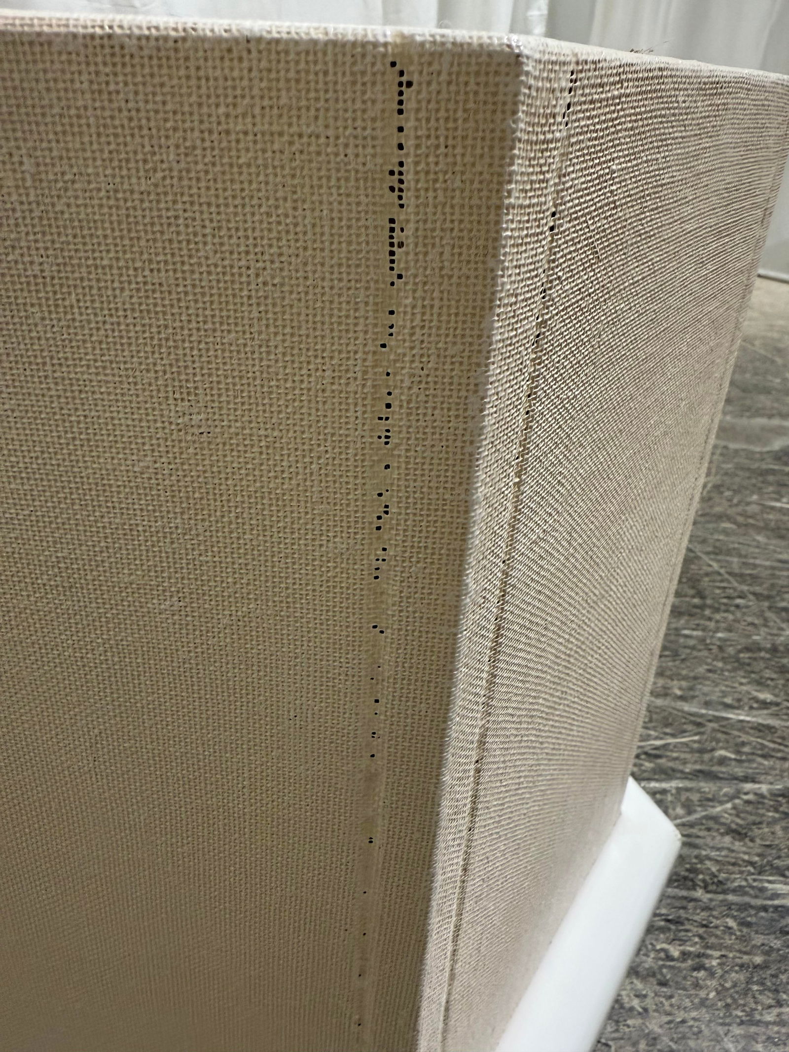 Linen Wrapped Octagonal Side Table - 7