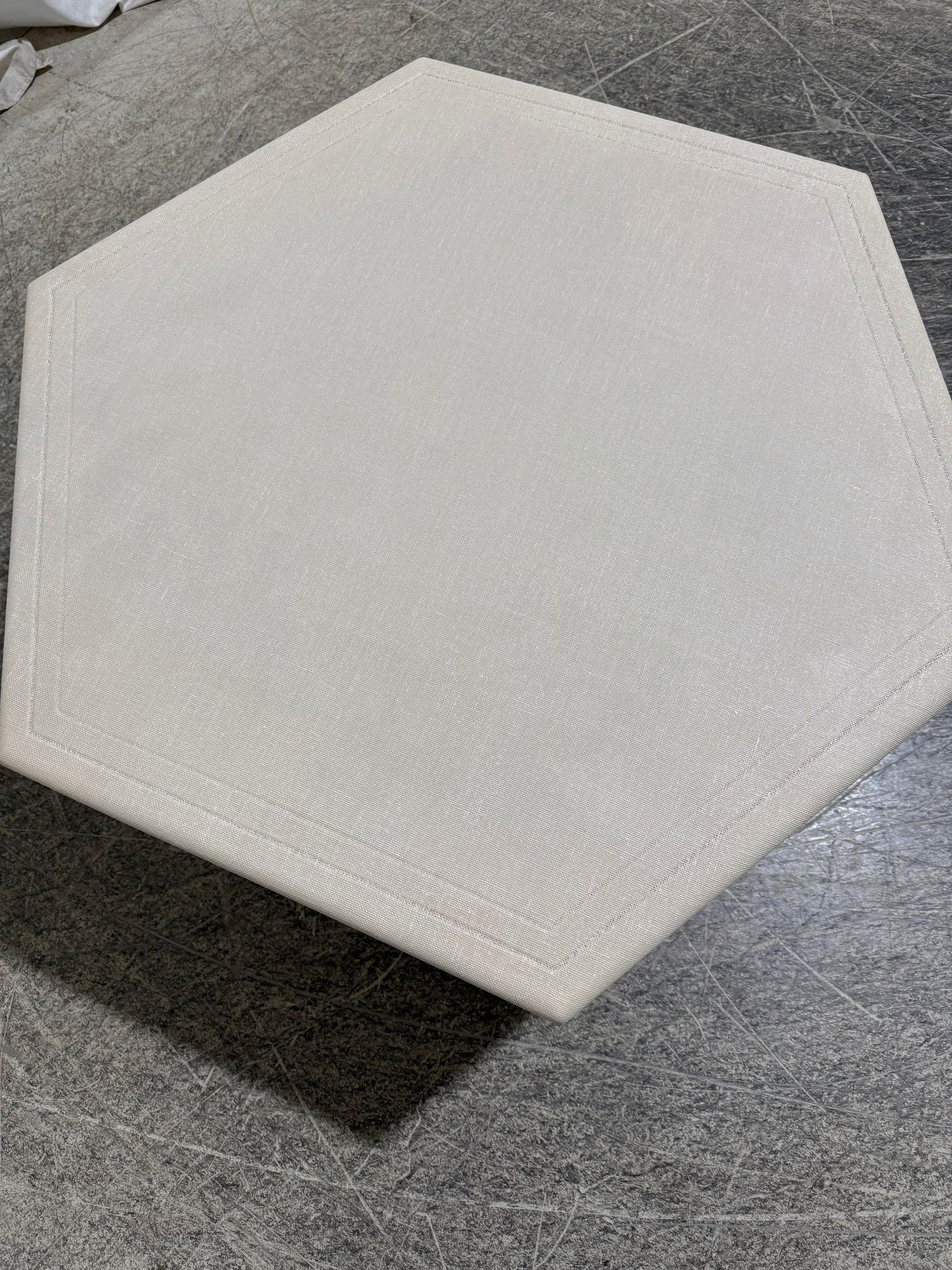 Linen Wrapped Octagonal Side Table - 8