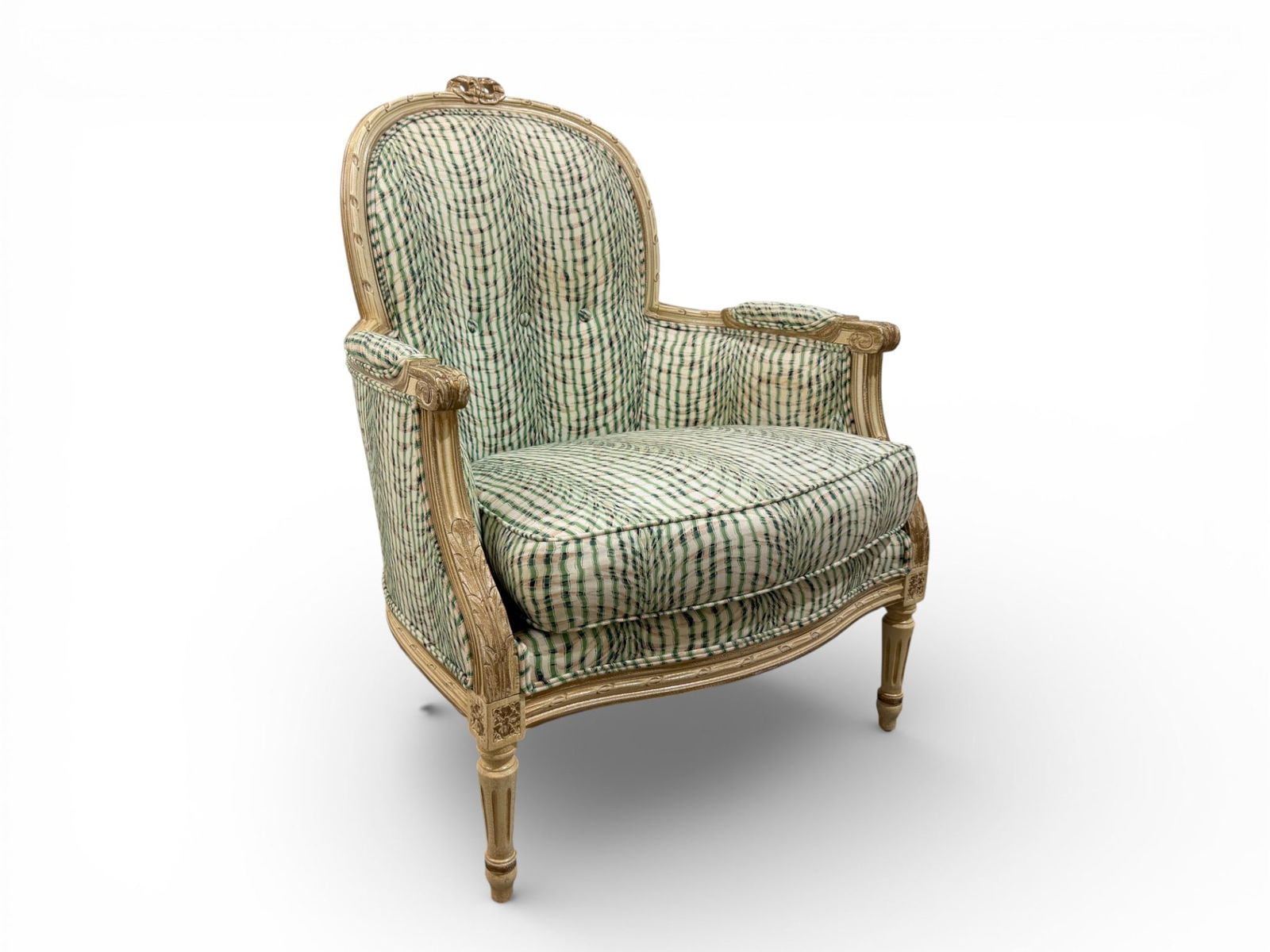 French Style Arm Chair with Animal Print Fabric (1 of 9)
