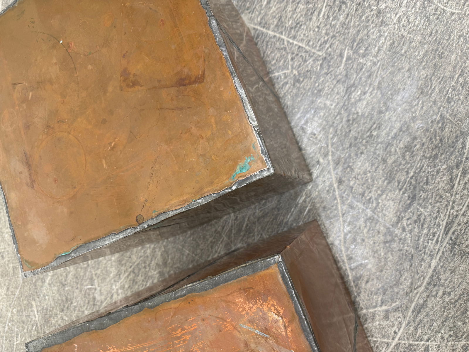 Brutalist Copper Cubes - Pair - 8