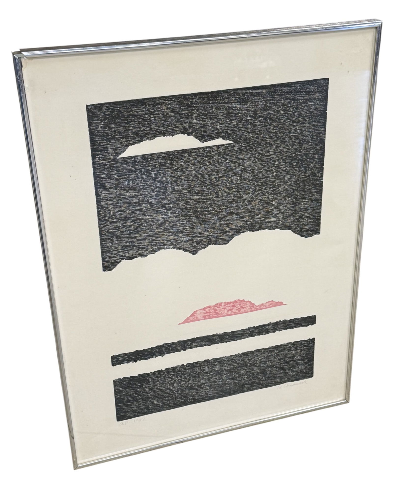 Signed N. Chadwick Artist Proof: A signed N. Chadwick 1982 artist proof titled "Alaska Two" Dimensions: H:30" W:22" D:1"