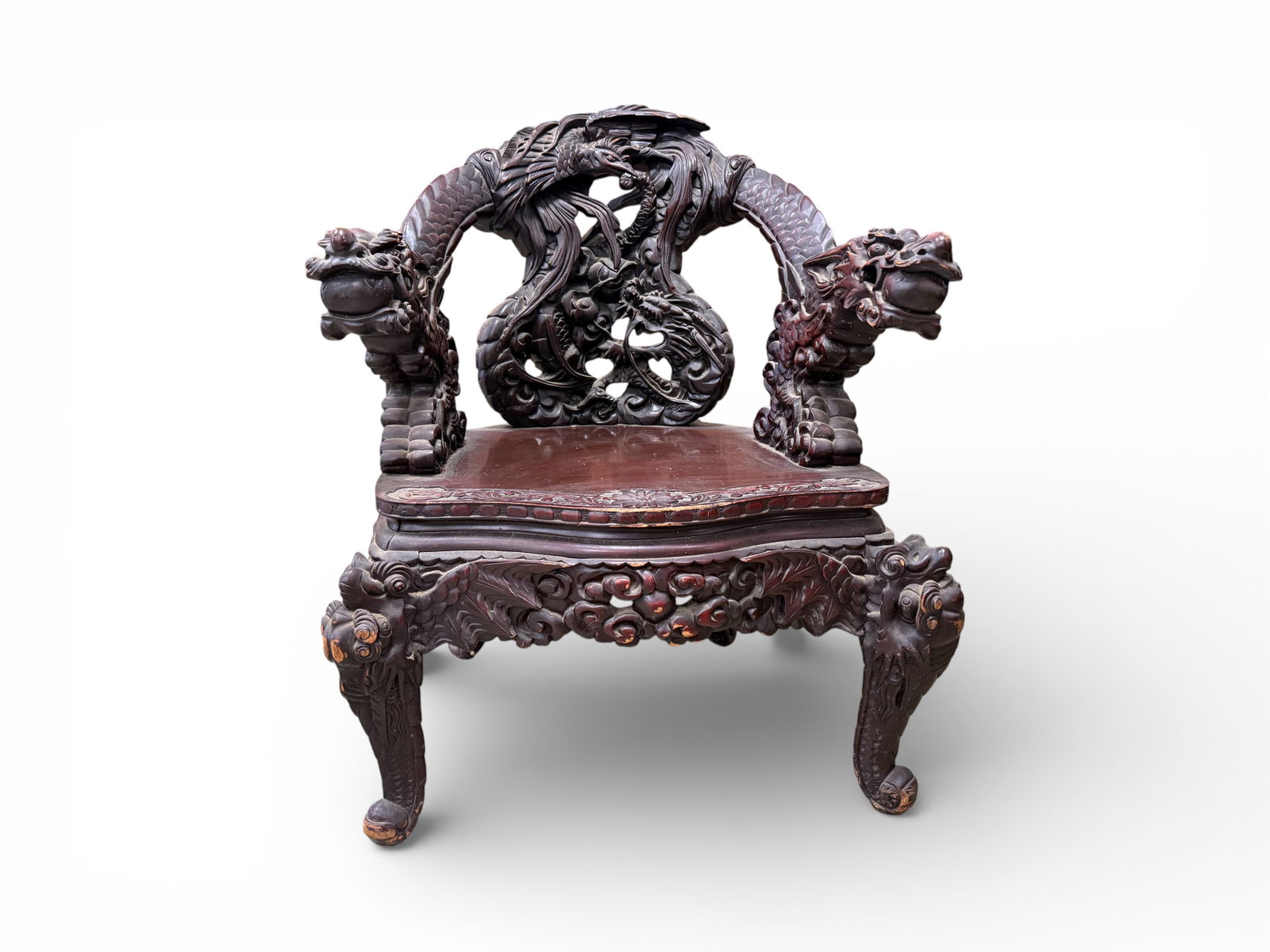 Hand Carved Oriental Teak Chair (1 of 17)