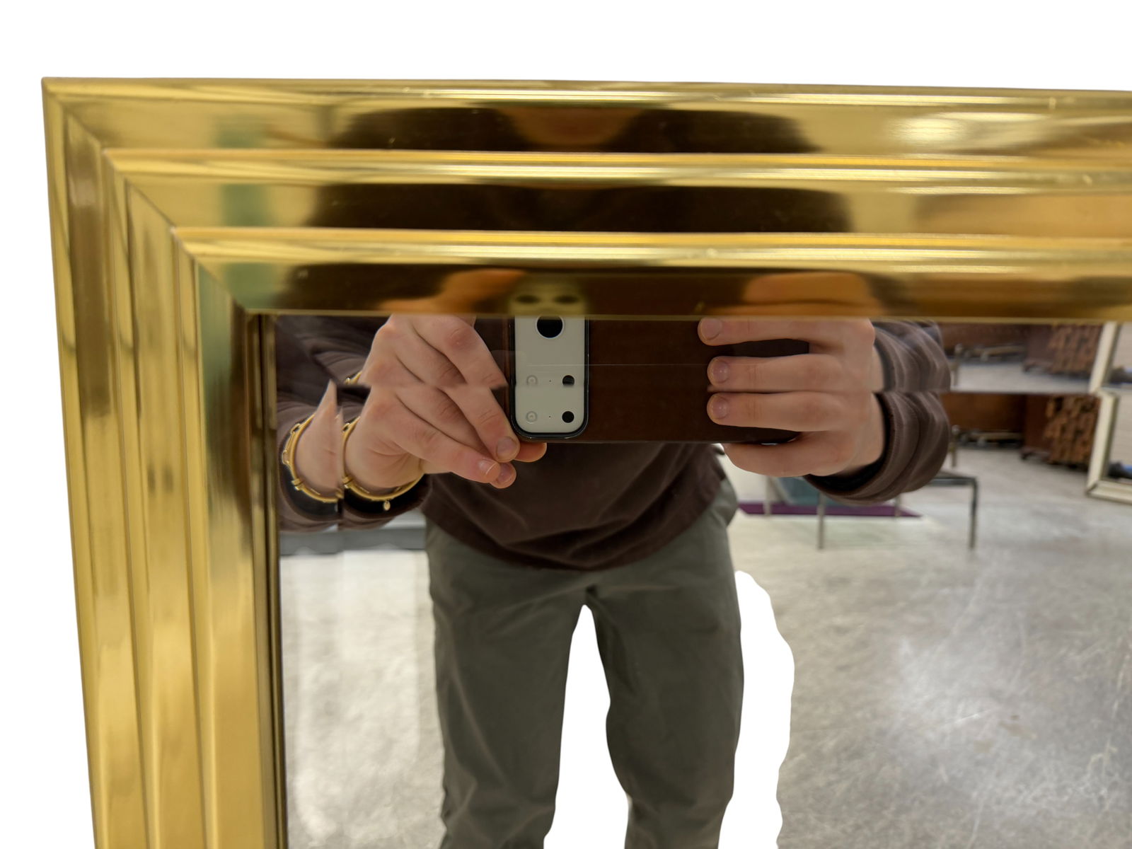 Brass Beveled Mirror - 4