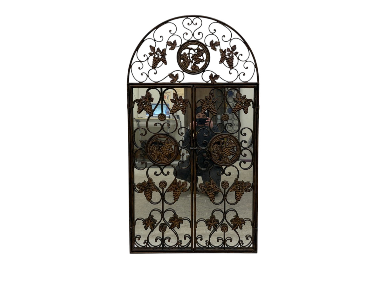 Wrought Iron Gate Style Mirror (1 of 8)