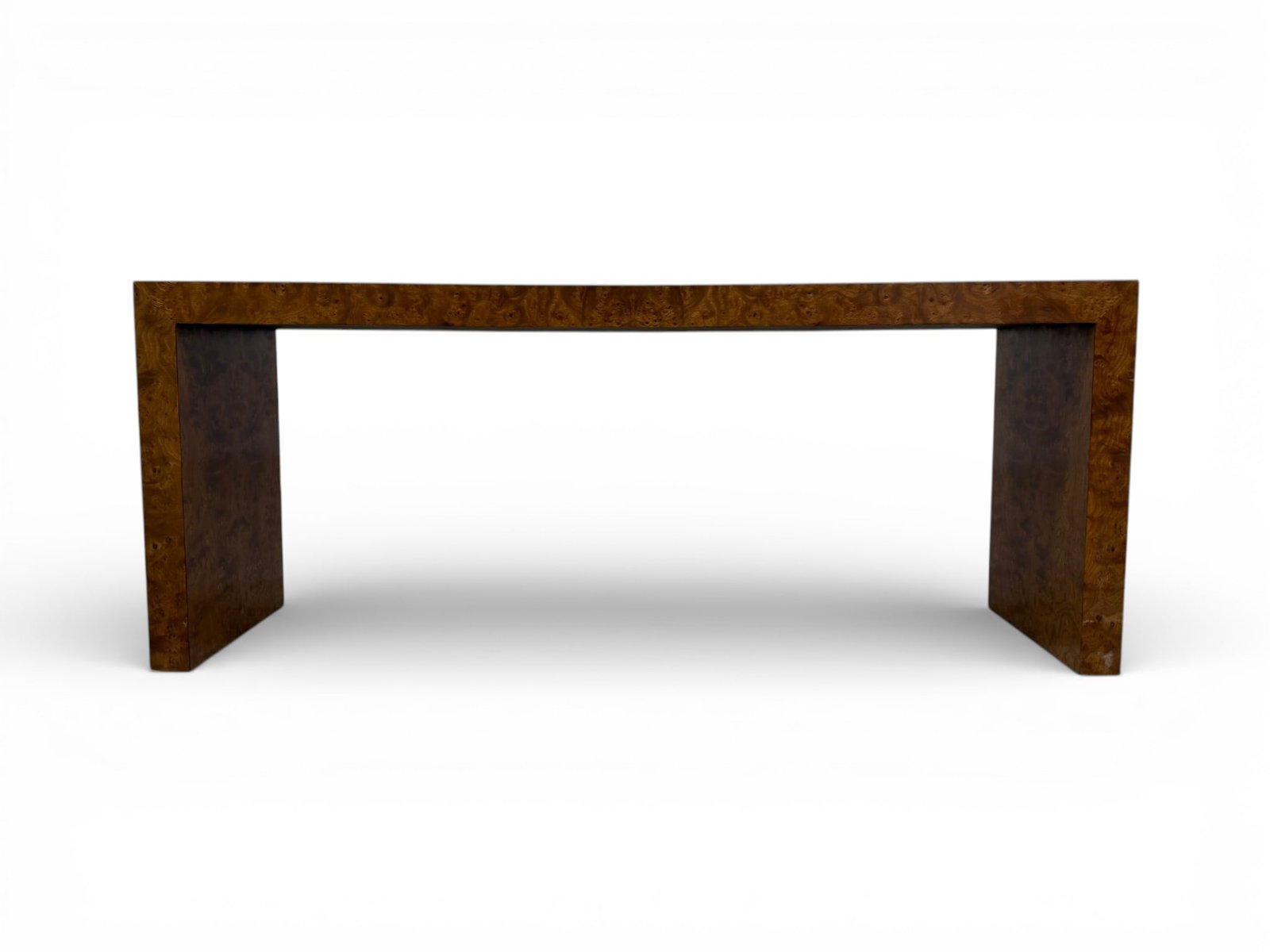 Milo Baughman Style Burl Wood Console Table (1 of 20)