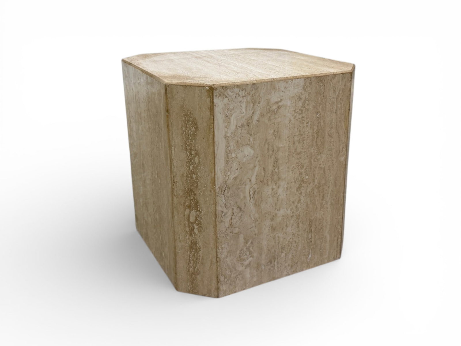 Low Octagonal Italian Travertine Table / Plinth (1 of 11)