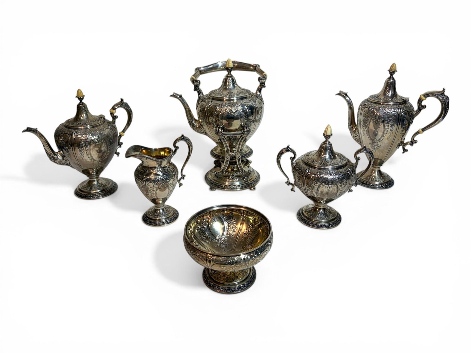 6 Piece Gorham Sterling Tea & Coffee Set (1 of 20)