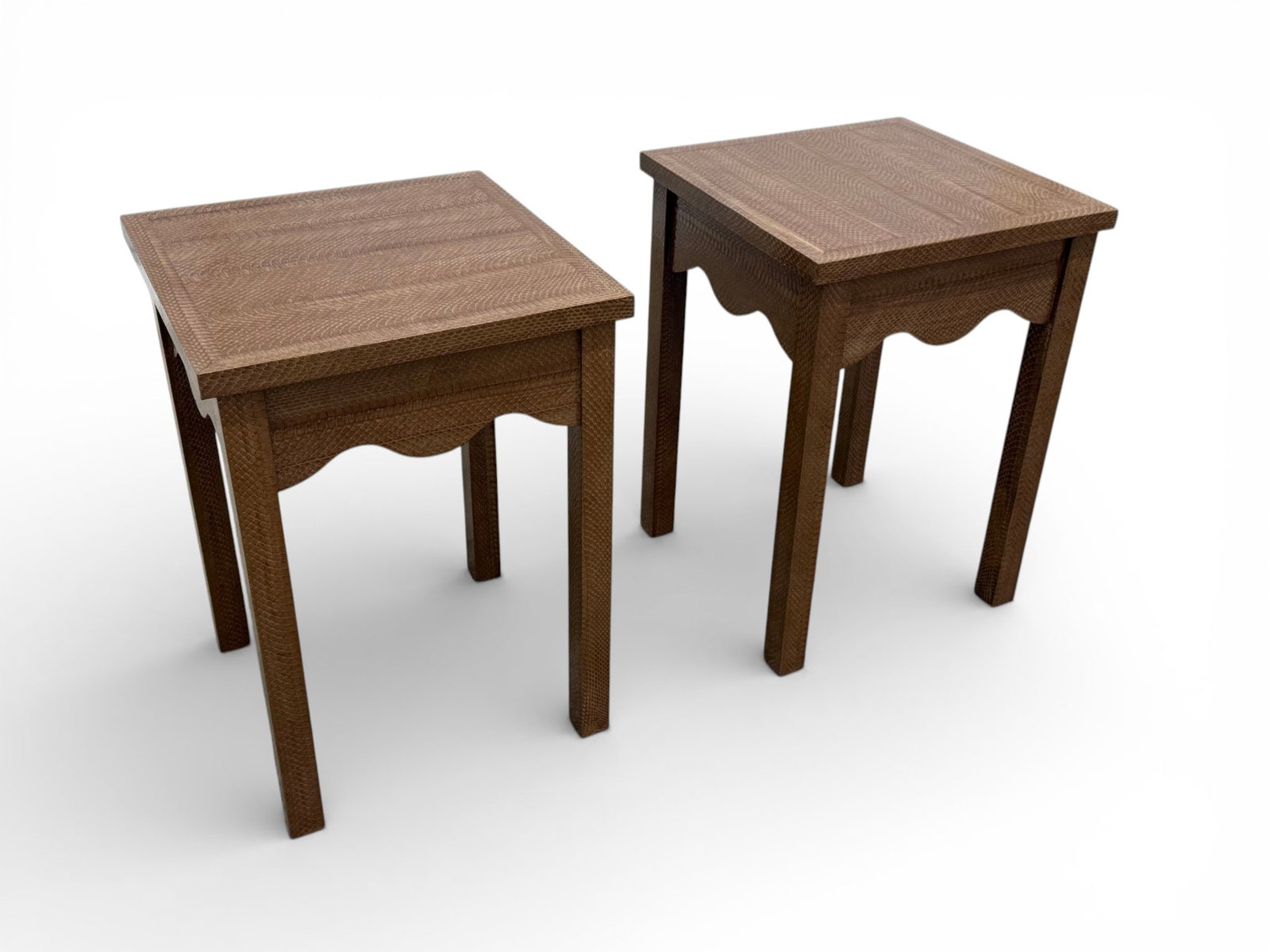 Karl Springer Style Cobra Skin Tables - Pair (1 of 6)
