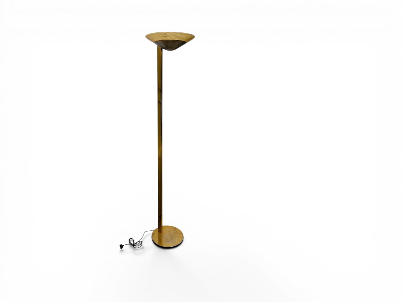 Italian Brass Torchiere & Murano Glass Floor Lamp (1 of 13)