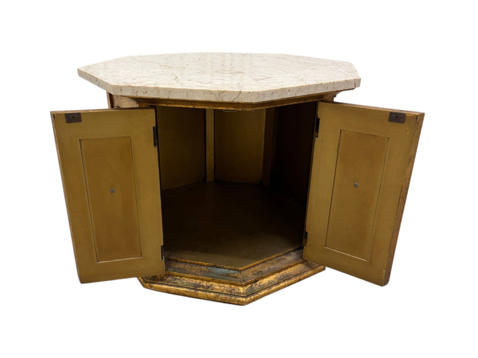 Octagonal Table with Travertine Top - 8