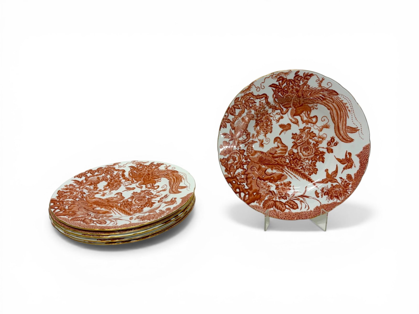 6 Royal Crown Derby Red Aves Plates (1 of 7)