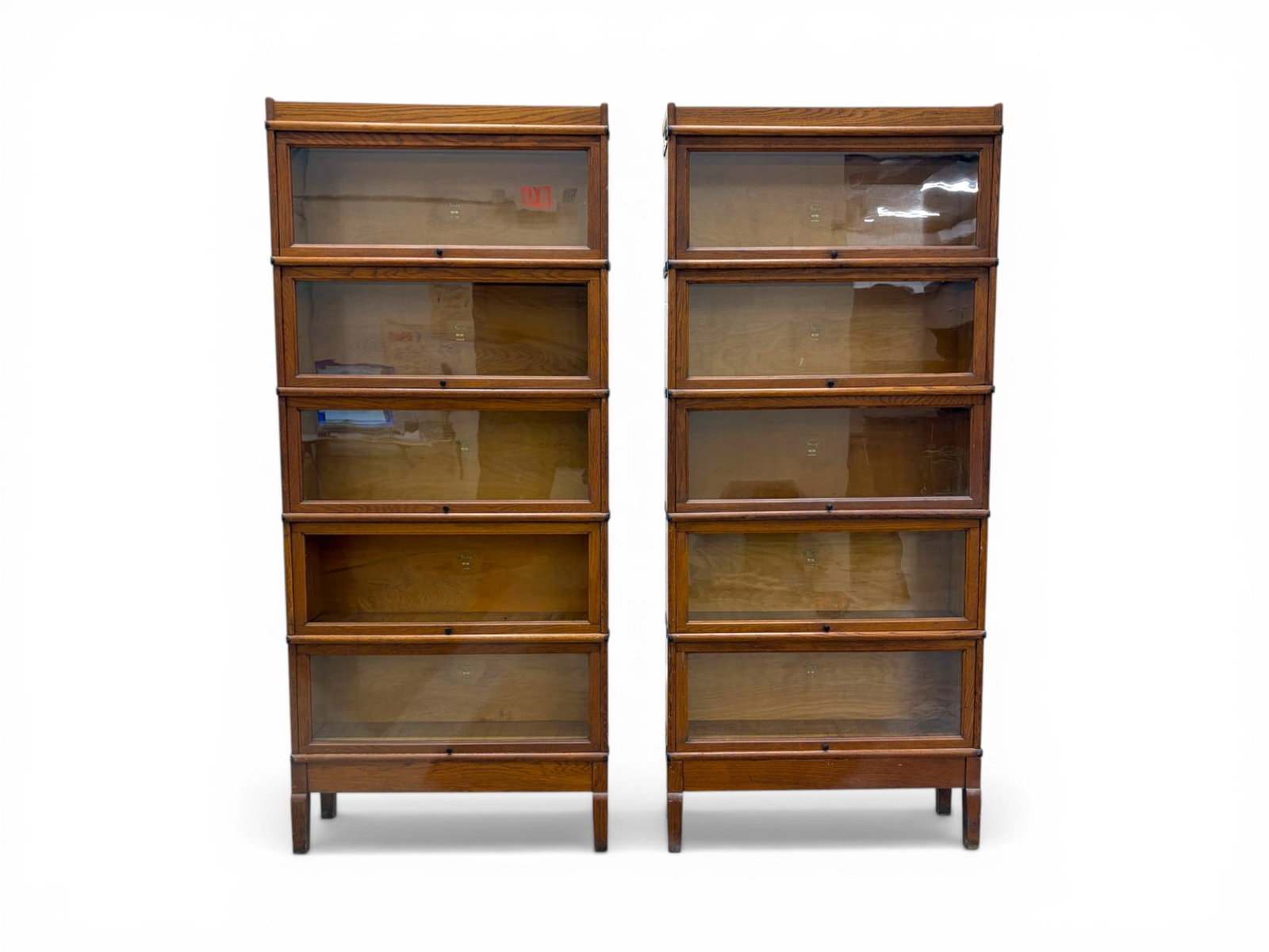 Pair Macey 5 Stack Oak Barrister Bookcases (1 of 14)