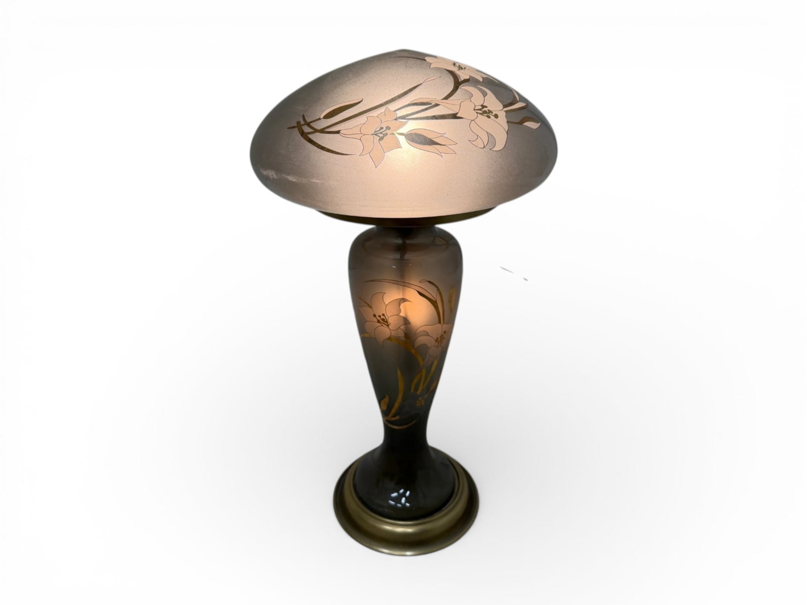 Émile Gallé Style Mushroom Table Lamp (1 of 13)