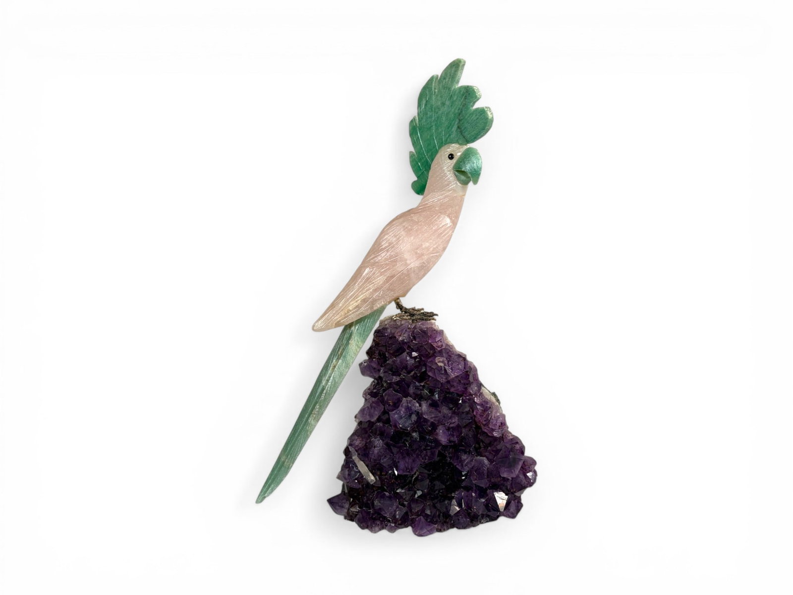 Amethyst & Quartz Bird Sculpture Geode (1 of 8)