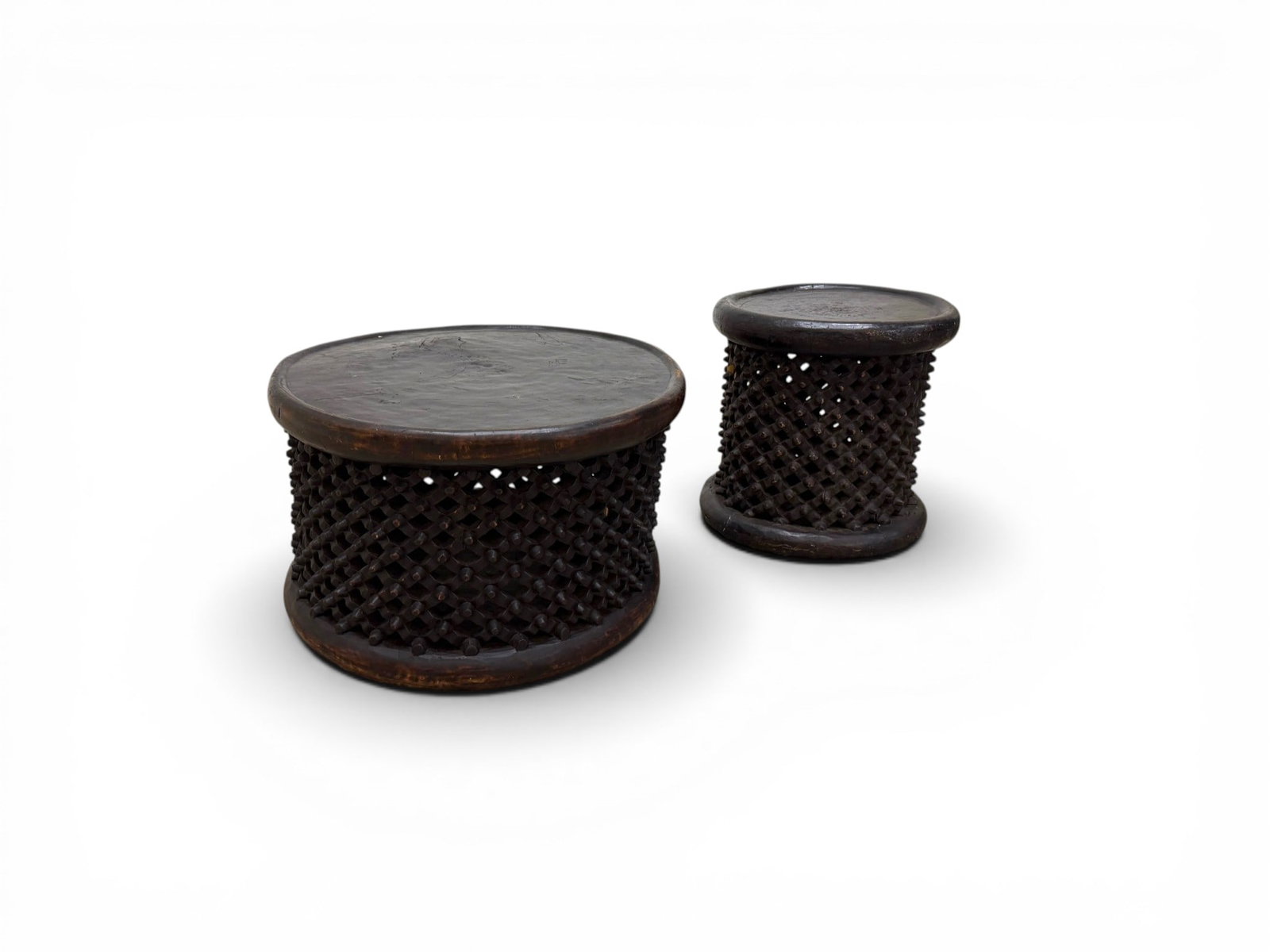 Pair of African Bamileke Stool Tables (1 of 11)